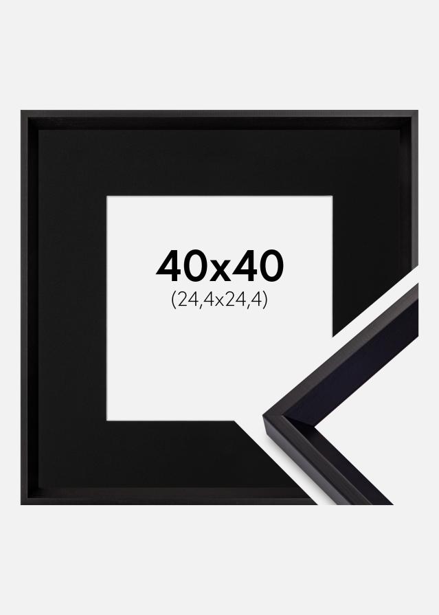 Ram med passepartou Frame Globe Black 40x40 cm - Picture Mount Black 10x10 inches