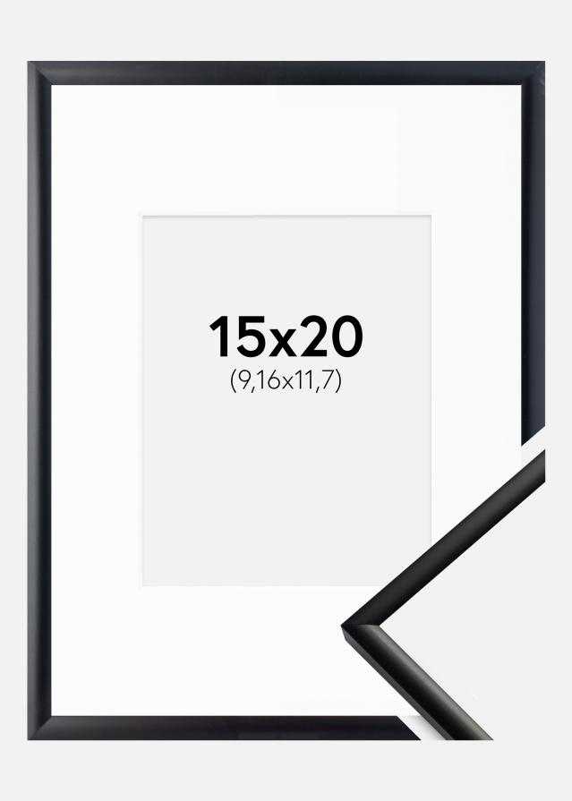 Ram med passepartou Frame New Lifestyle Matt Black 15x20 cm - Picture Mount White 4x5 inches