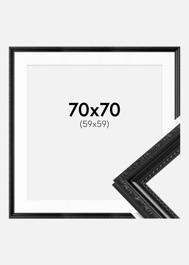 Ram med passepartou Frame Abisko Black 70x70 cm - Picture Mount White 60x60 cm
