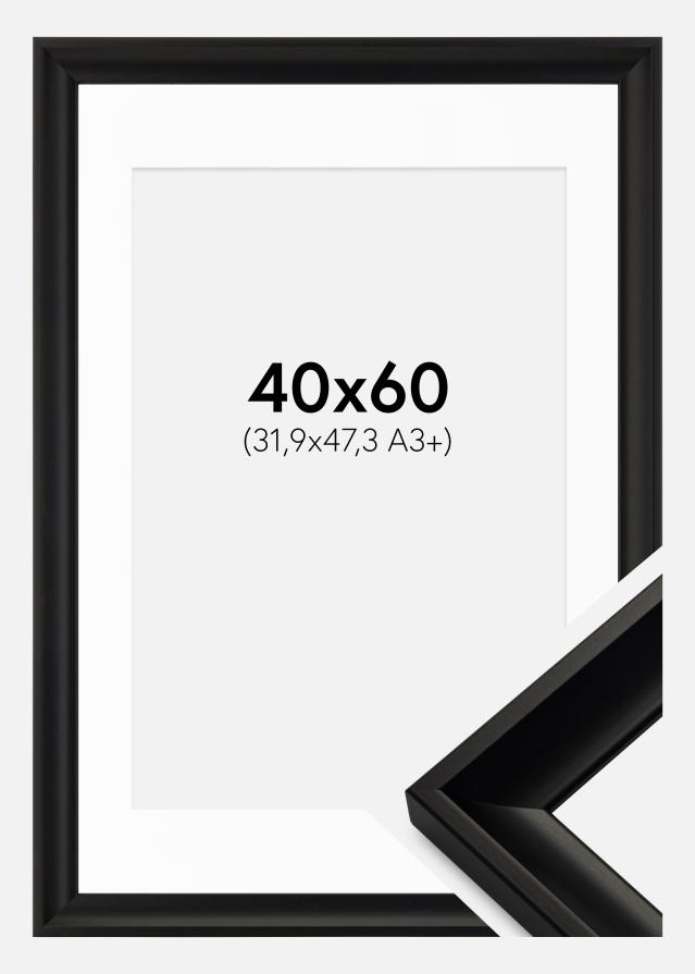 Ram med passepartou Frame Öjaren Black 40x60 cm - Picture Mount White 32.9x48.3 cm (A3+)