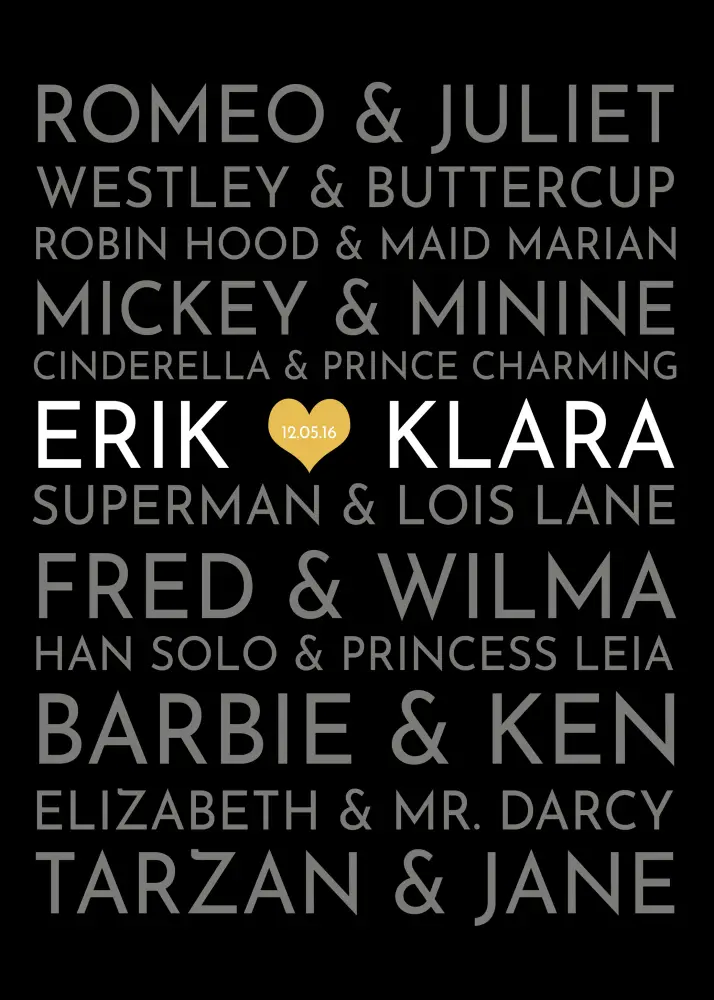 Personlig poster Famous love couples