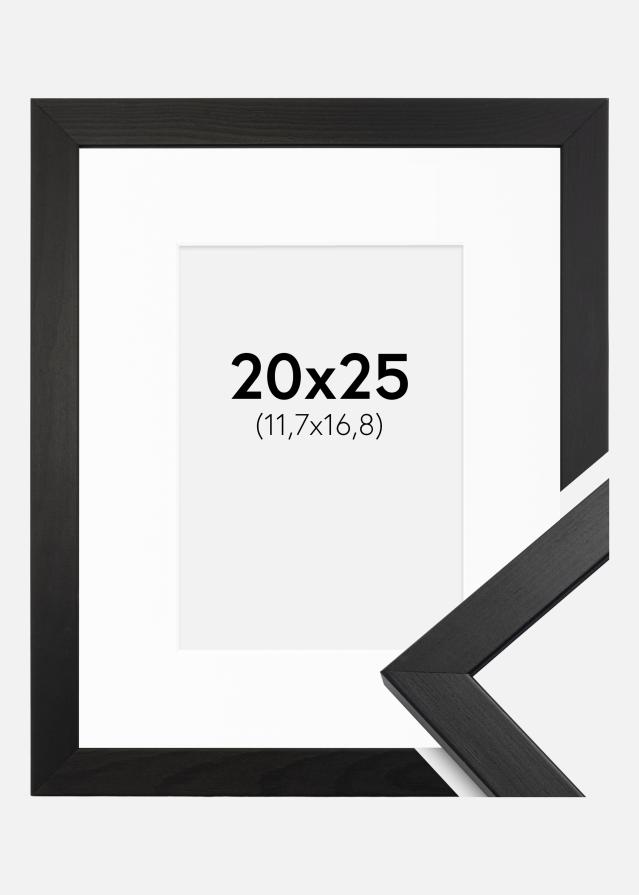 Ram med passepartou Frame Stilren Acrylic Glass Black 20x25 cm - Picture Mount White 5x7 inches
