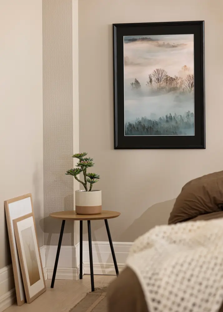 Ram med passepartou Frame Siljan Black 60x60 cm - Picture Mount Black 45x45 cm