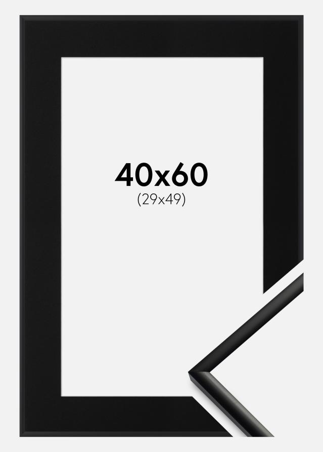 Ram med passepartou Frame New Lifestyle Matt Black 40x60 cm - Picture Mount Black 30x50 cm