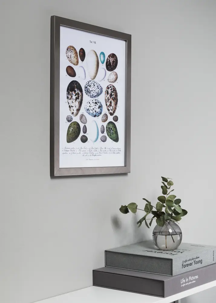 Ram med passepartou Frame Uppsala Silver 20x30 cm - Picture Mount White 15x21 cm (A5)
