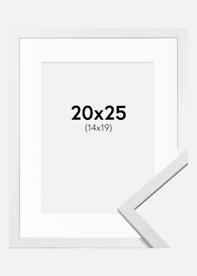 Ram med passepartou Frame Edsbyn White 20x25 cm - Picture Mount White 15x20 cm