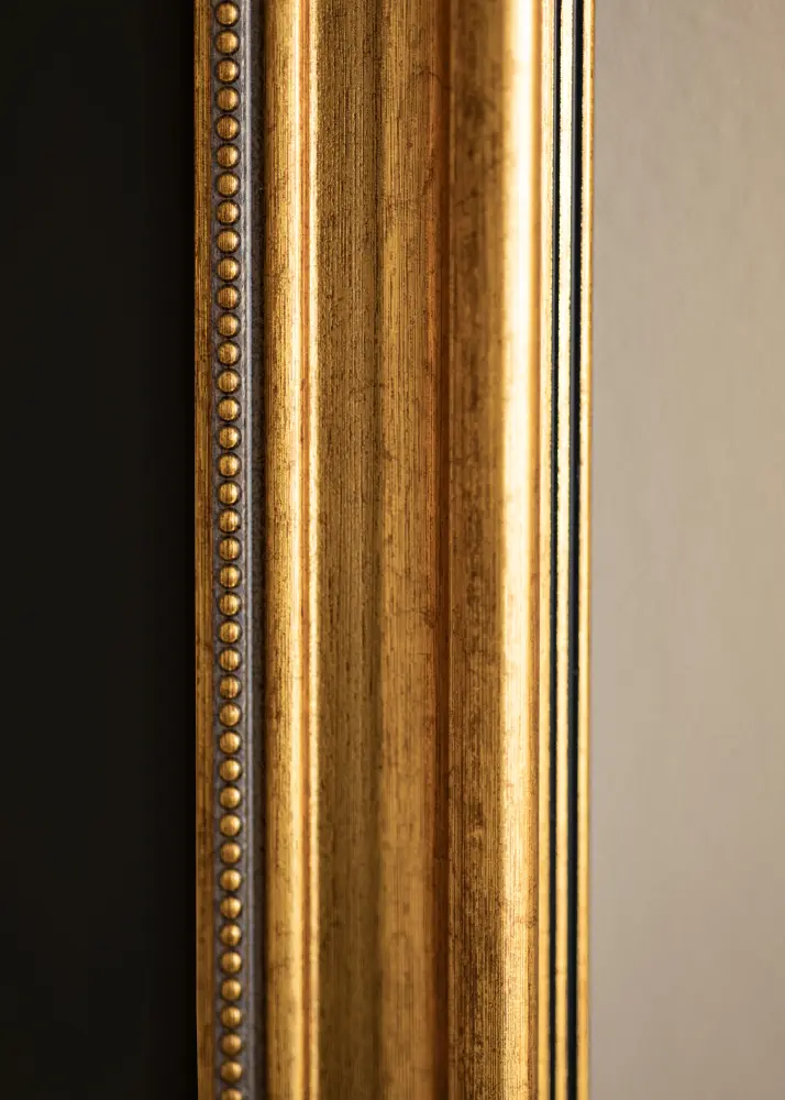 Ram med passepartou Frame Rokoko Gold 30x40 cm - Picture Mount Black 21x29.7 cm (A4)