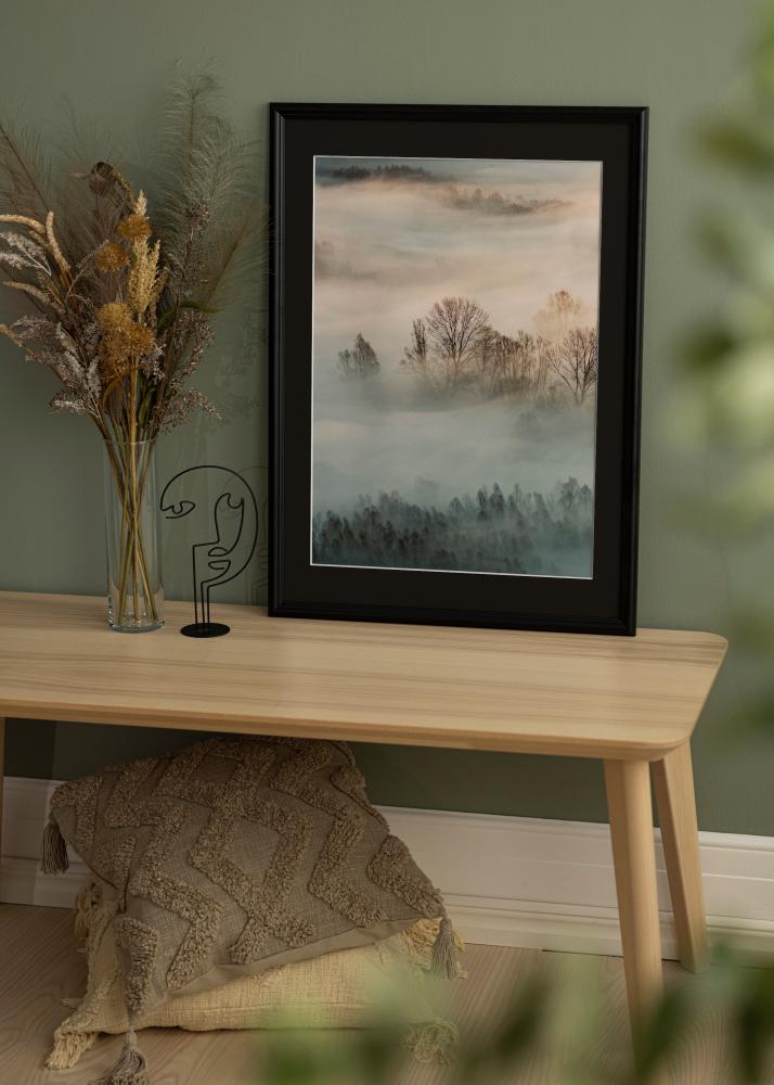 Ram med passepartou Frame Siljan Black 60x60 cm - Picture Mount Black 50x50 cm