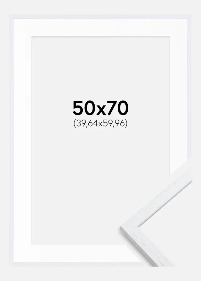 Ram med passepartou Frame Edsbyn Warm White 50x70 cm - Picture Mount White 16x24 inches