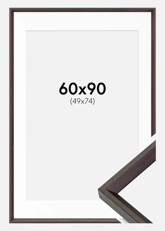 Ram med passepartou Frame Globe Espresso 60x90 cm - Picture Mount White 50x80 cm