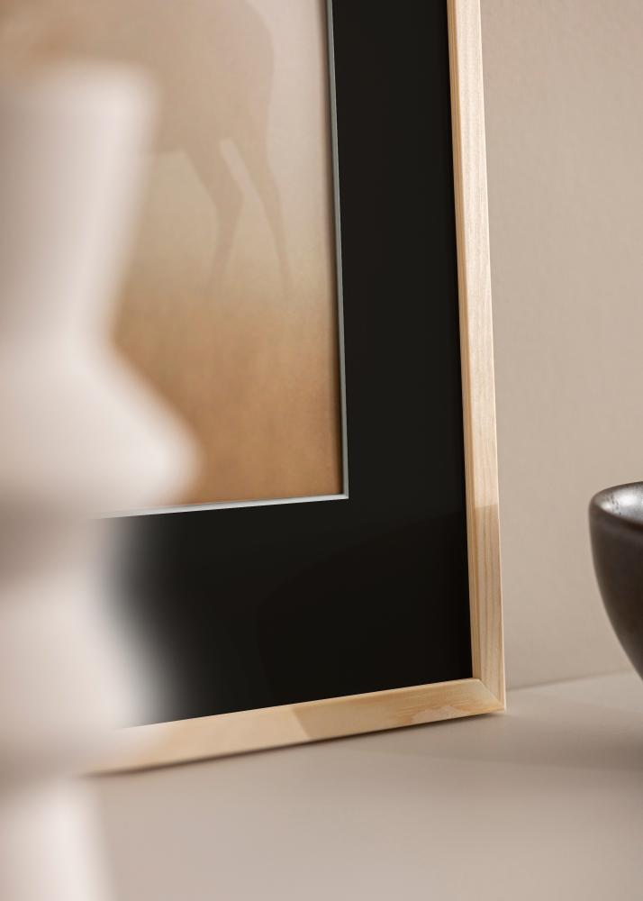 Ram med passepartou Frame Galant Pine 40x50 cm - Picture Mount Black 12x16 inches