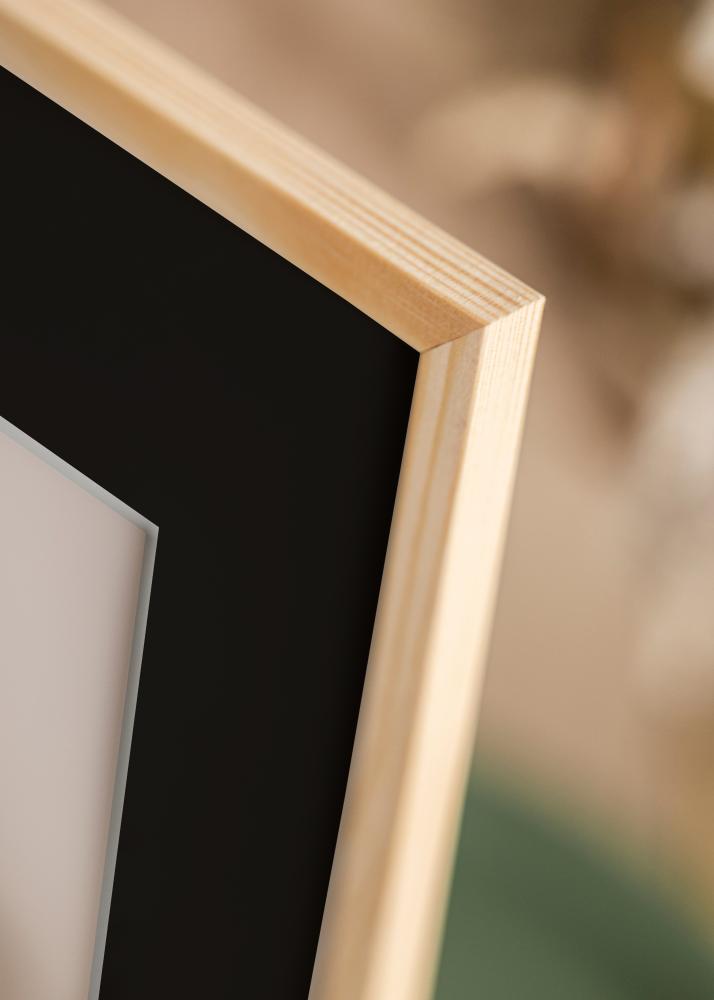 Ram med passepartou Frame Galant Pine 40x50 cm - Picture Mount Black 12x16 inches
