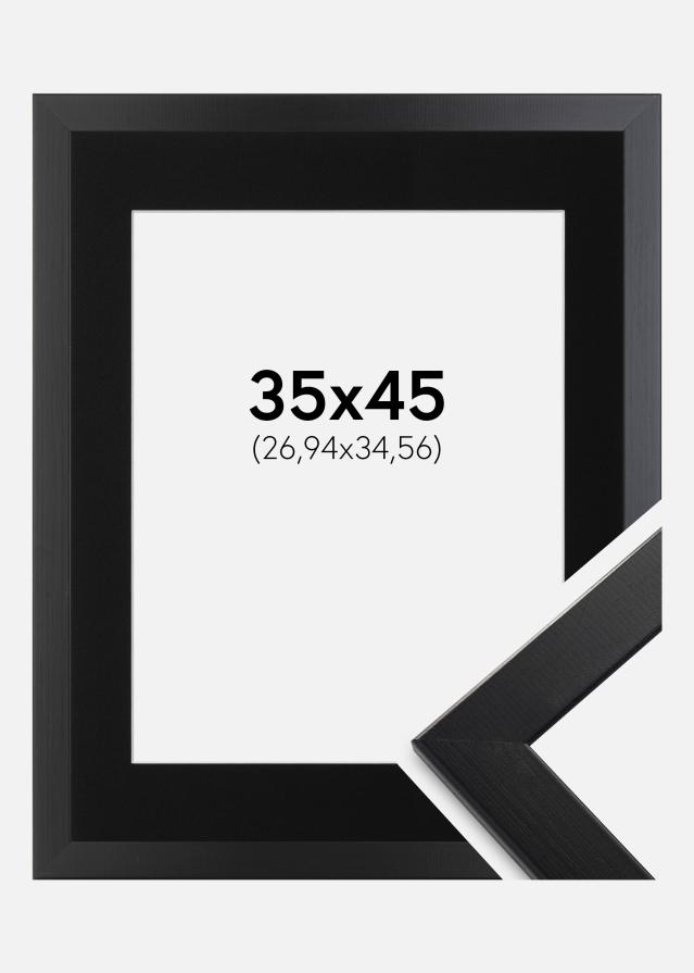 Ram med passepartou Frame Trendline Black 35x45 cm - Picture Mount Black 11x14 inches