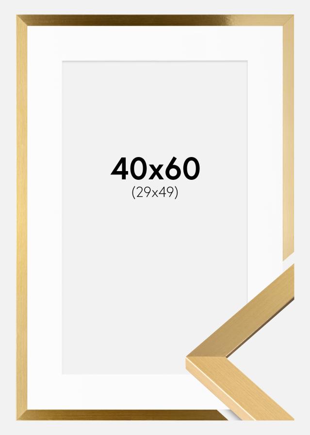 Ram med passepartou Frame Selection Gold 40x60 cm - Picture Mount White 30x50 cm
