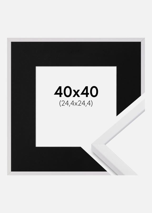Ram med passepartou Frame E-Line White 40x40 cm - Picture Mount Black 10x10 inches