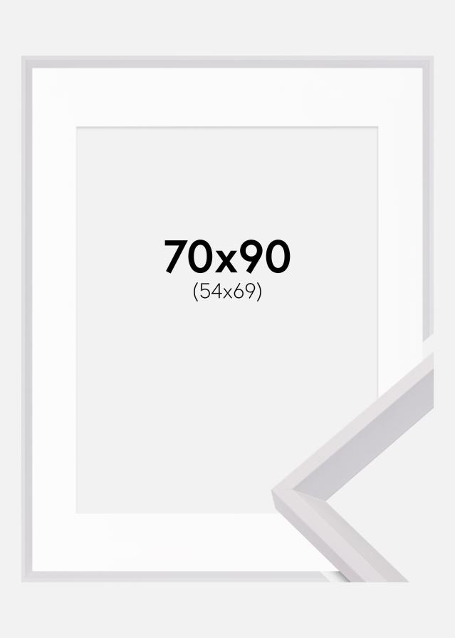 Ram med passepartou Frame Globe White 70x90 cm - Picture Mount White 55x70 cm