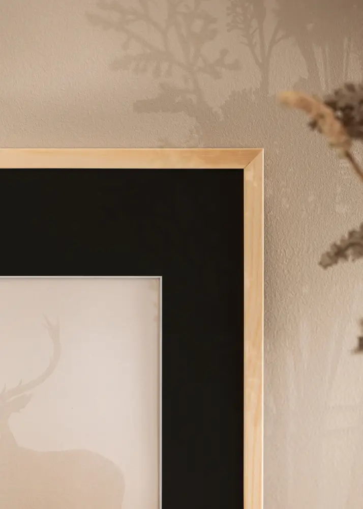 Ram med passepartou Frame Galant Pine 40x40 cm - Picture Mount Black 10x10 inches