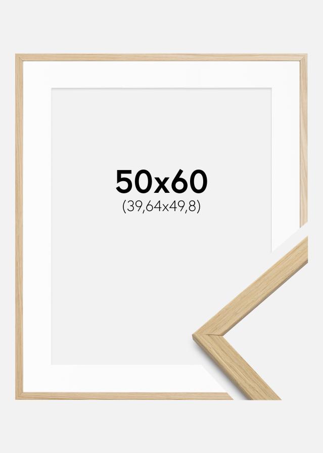 Ram med passepartou Frame Edsbyn Oak 50x60 cm - Picture Mount White 16x20 inches