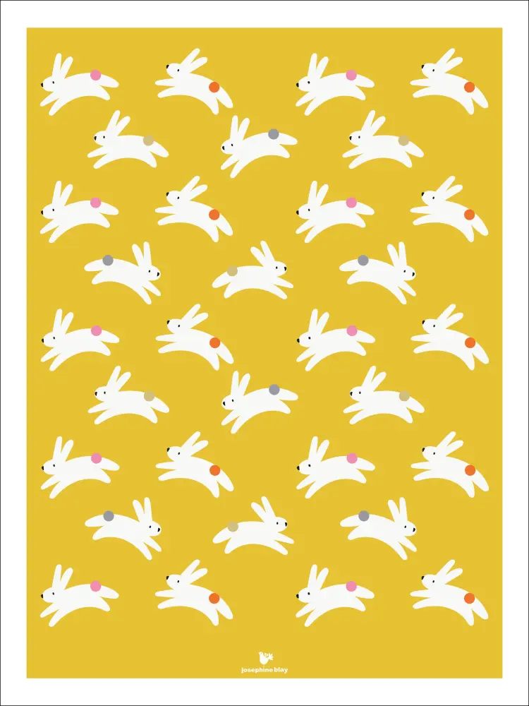 Bildverkstad Rabbit - yellow Poster