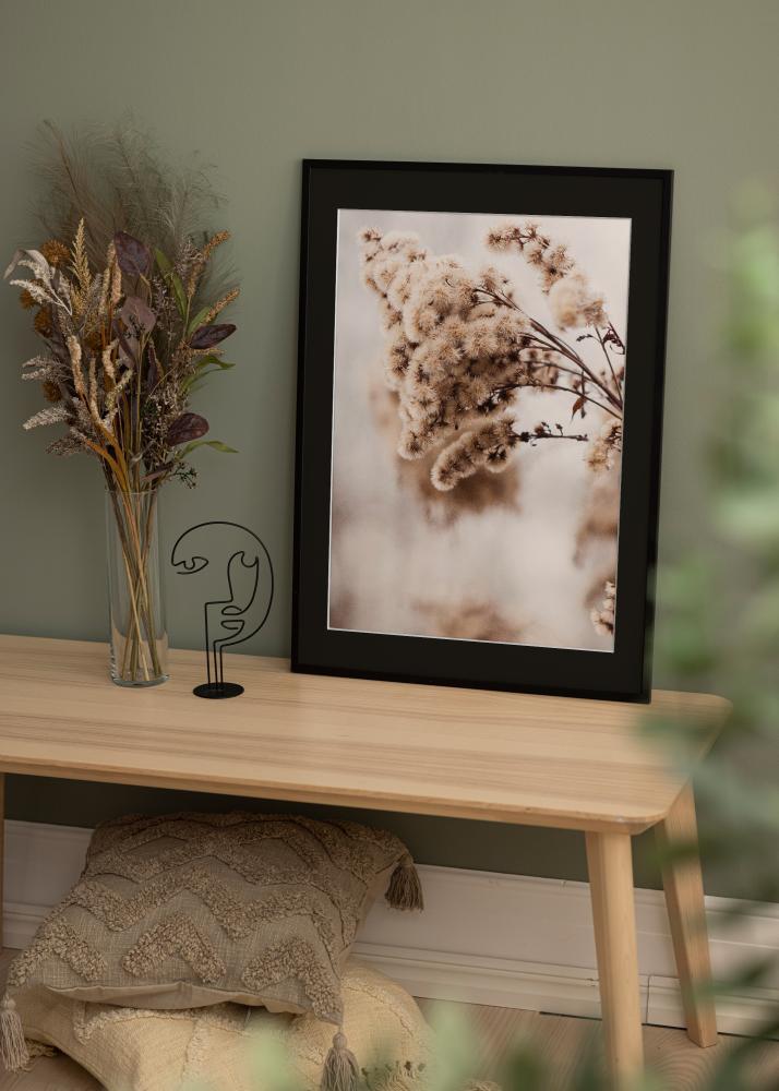 Ram med passepartou Frame Galant Black 40x50 cm - Picture Mount Black 12x16 inches