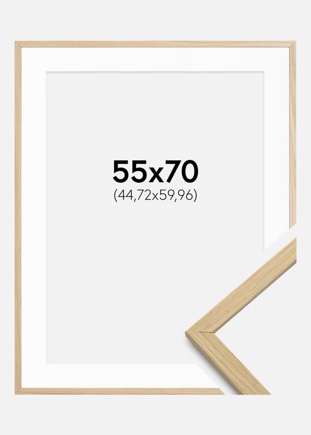 Ram med passepartou Frame Edsbyn Oak 55x70 cm - Picture Mount White 18x24 inches
