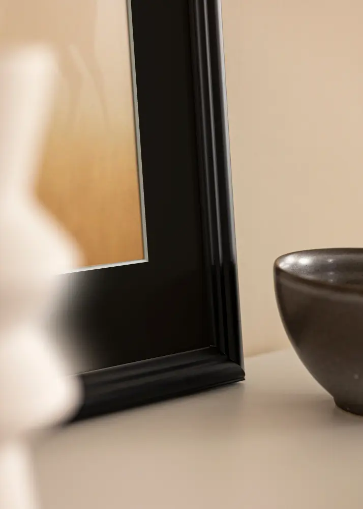 Ram med passepartou Frame Siljan Black 60x60 cm - Picture Mount Black 45x45 cm