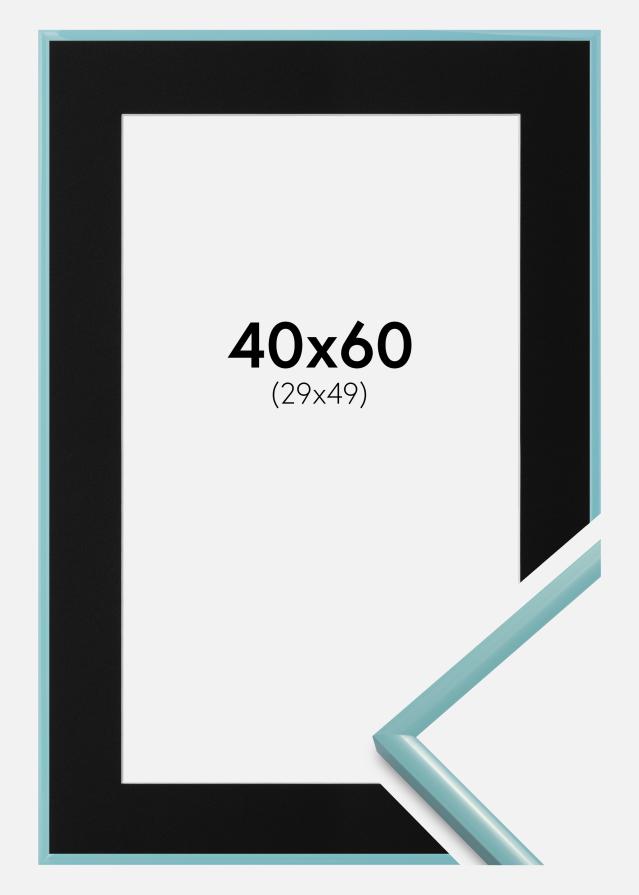 Ram med passepartou Frame New Lifestyle Turquoise 40x60 cm - Picture Mount Black 30x50 cm