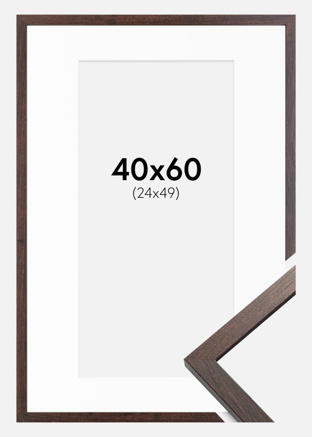 Ram med passepartou Frame Trendy Walnut 40x60 cm - Picture Mount White 25x50 cm