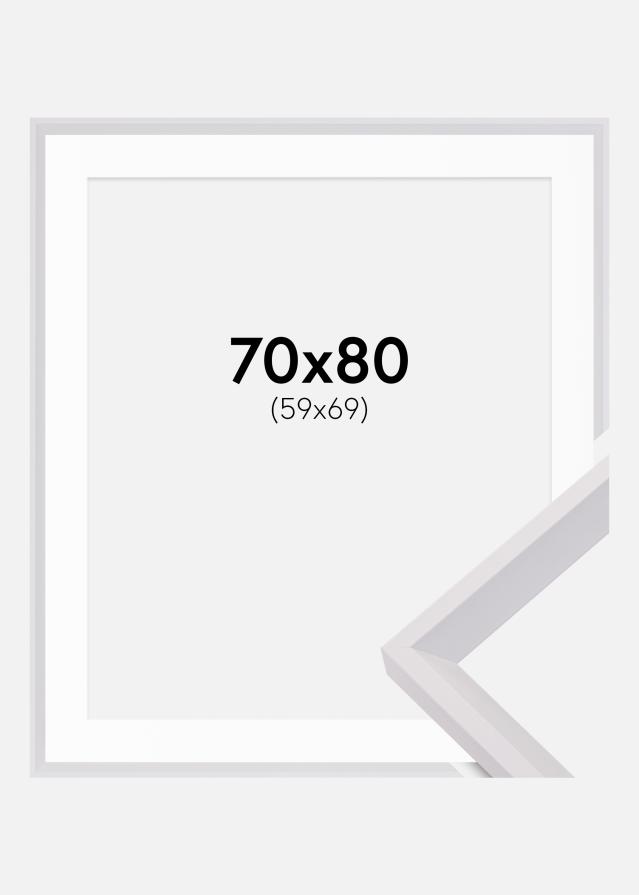 Ram med passepartou Frame Globe White 70x70 cm - Picture Mount White 60x70 cm