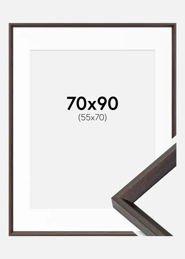 Ram med passepartou Frame Globe Espresso 70x90 cm - Picture Mount White 56x71 cm