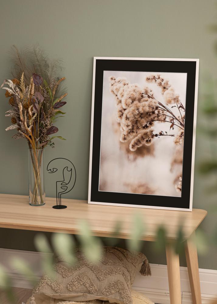 Ram med passepartou Frame Galant White 40x50 cm - Picture Mount Black 12x16 inches