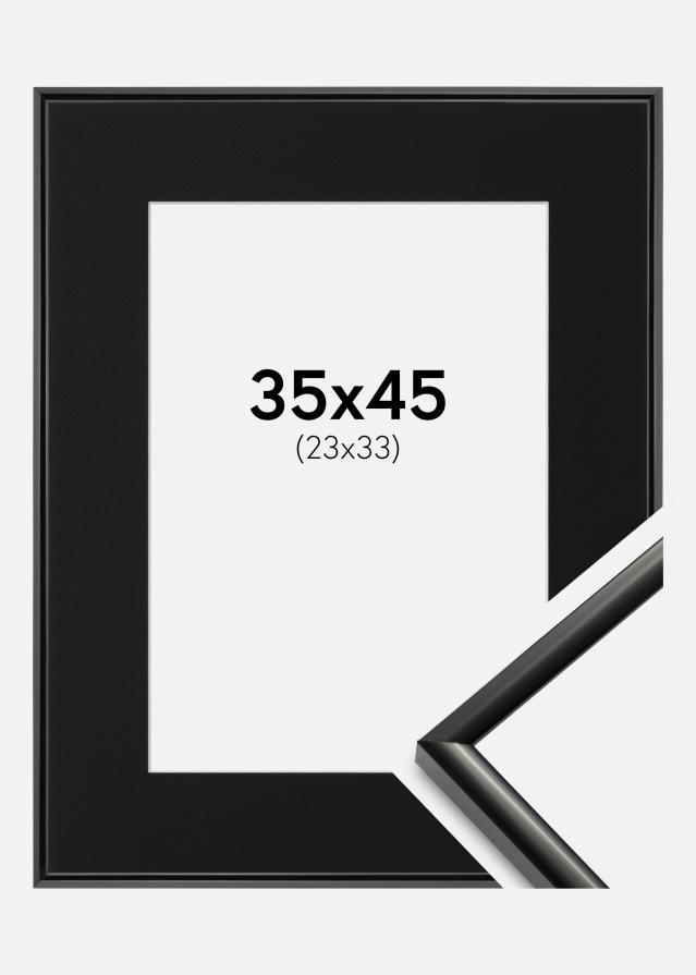 Ram med passepartou Frame New Lifestyle Black 35x45 cm - Picture Mount Black 24x34 cm