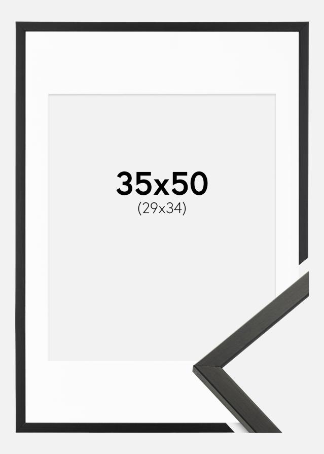 Ram med passepartou Frame Galant Black 35x50 cm - Picture Mount White 30x35 cm