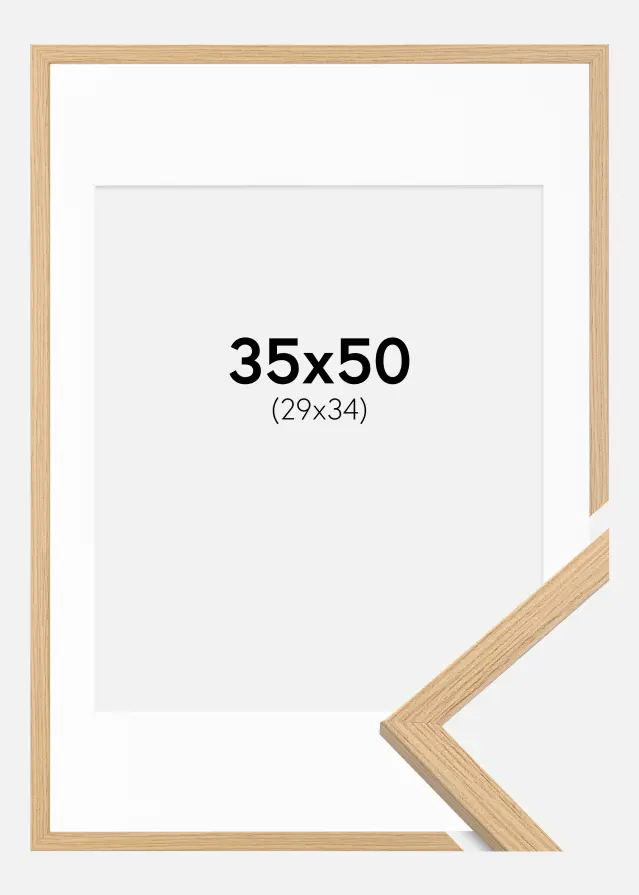 Ram med passepartou Frame Galant Oak 35x50 cm - Picture Mount White 30x35 cm