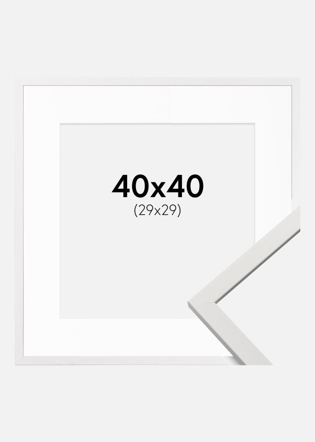 Ram med passepartou Frame Edsbyn White 40x40 cm - Picture Mount White 30x30 cm