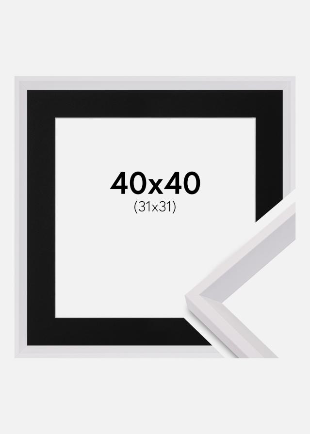 Ram med passepartou Frame Globe White 40x40 cm - Picture Mount Black 32x32 cm