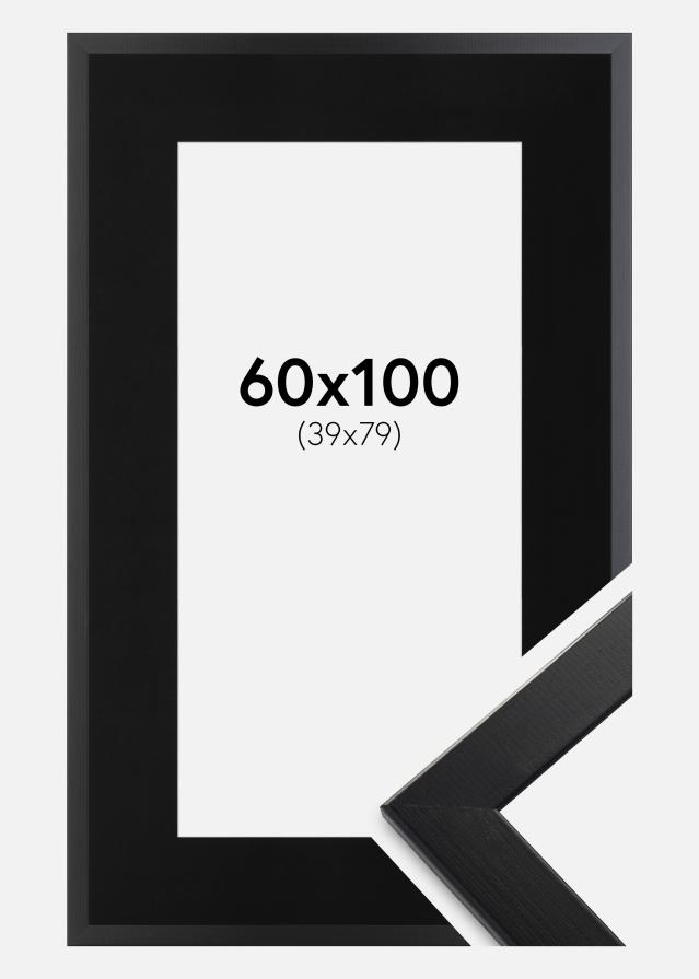 Ram med passepartou Frame Trendline Black 60x100 cm - Picture Mount Black 40x80 cm