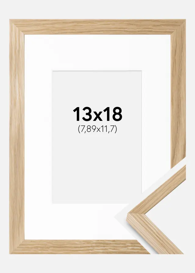 Ram med passepartou Frame Soul Oak Veneer 13x18 cm - Picture Mount White 3.5x5 inches