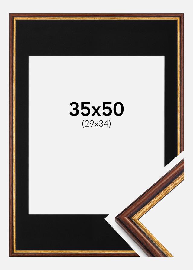 Ram med passepartou Frame Horndal Brown 35x50 cm - Picture Mount Black 30x35 cm