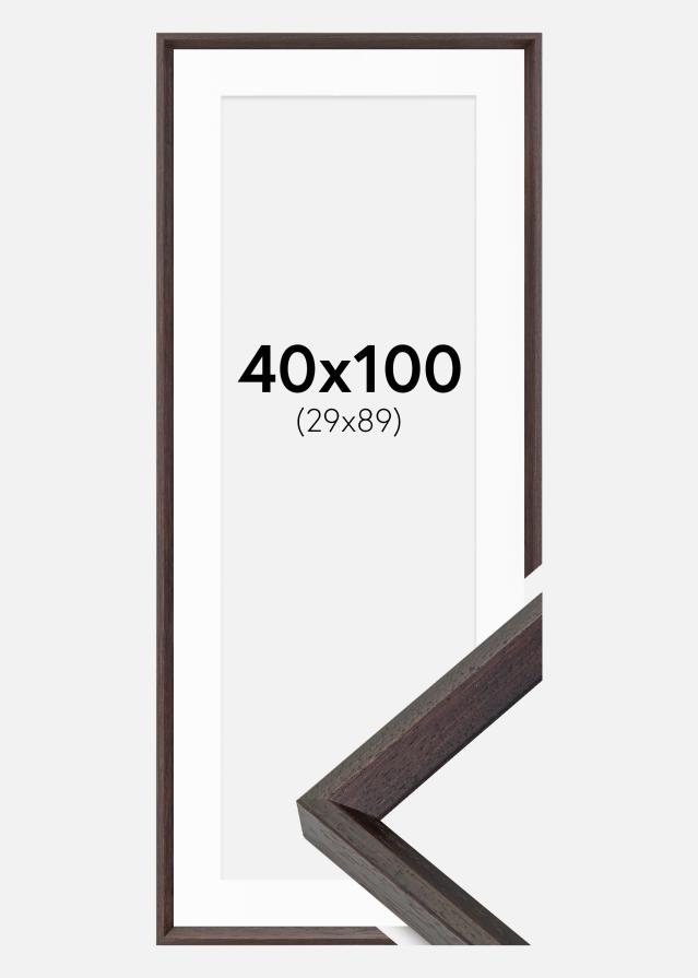 Ram med passepartou Frame Globe Espresso 40x100 cm - Picture Mount White 30x90 cm