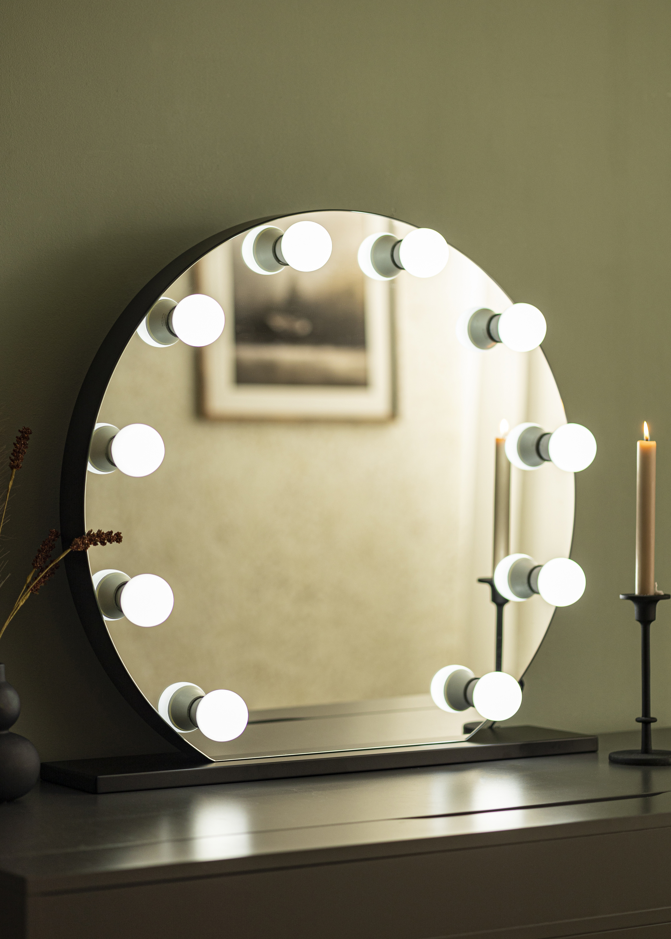 KAILA Make-up Mirror Hollywood 10 E27 Black 70x65 cm