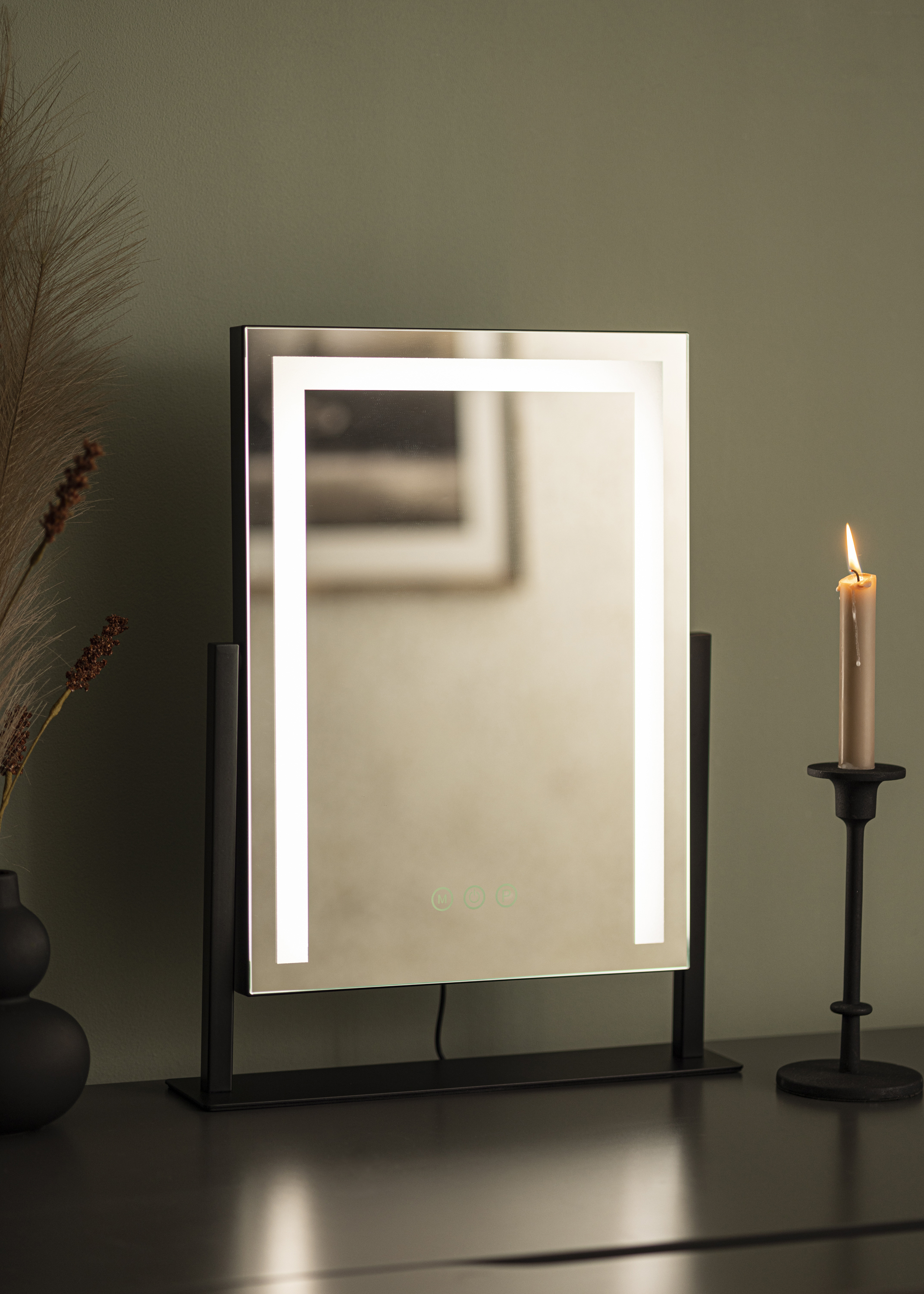 KAILA Make-up Mirror Stand LED Black 30x41 cm