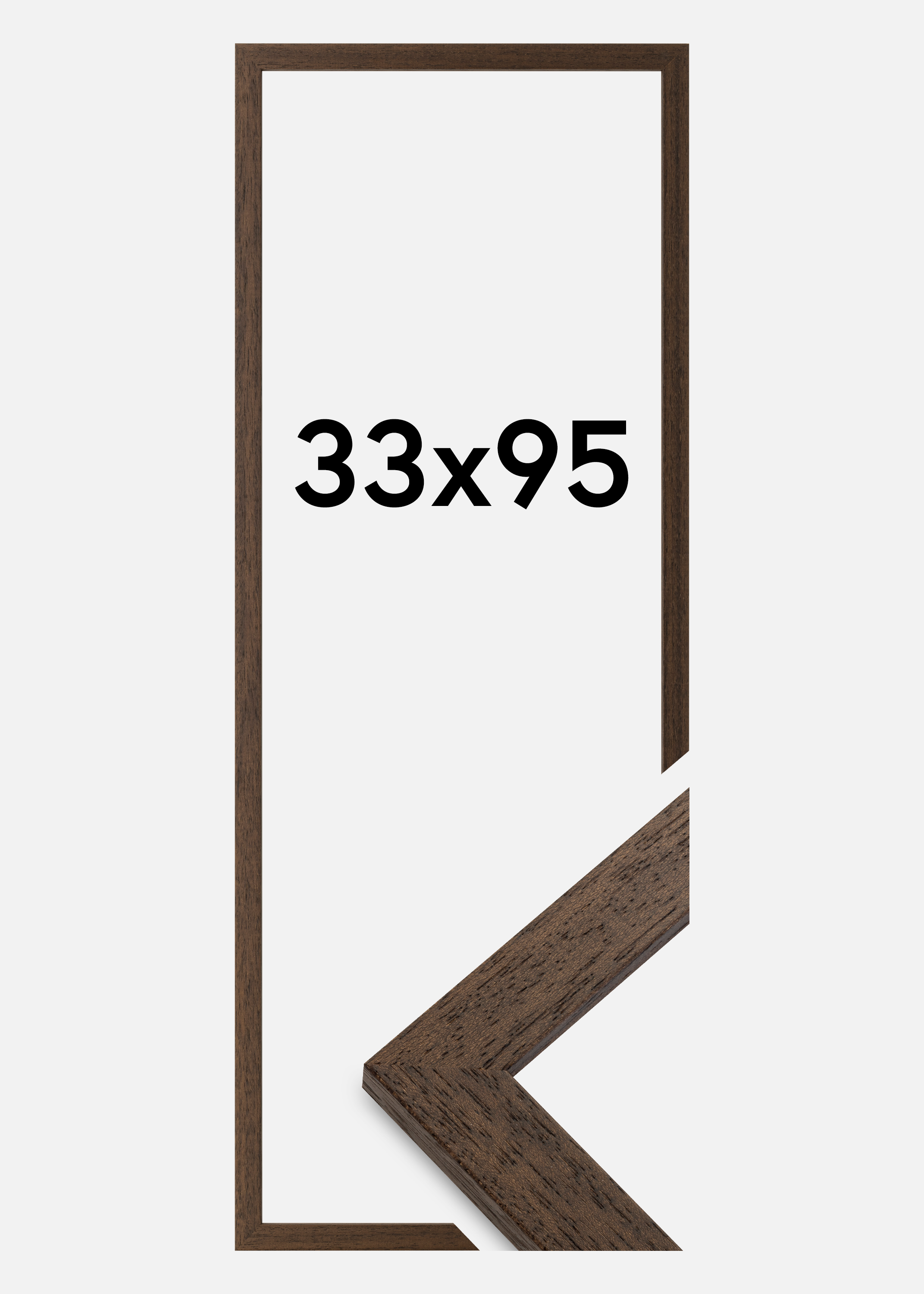 Frame Brown Wood Acrylic glass 33x95 cm