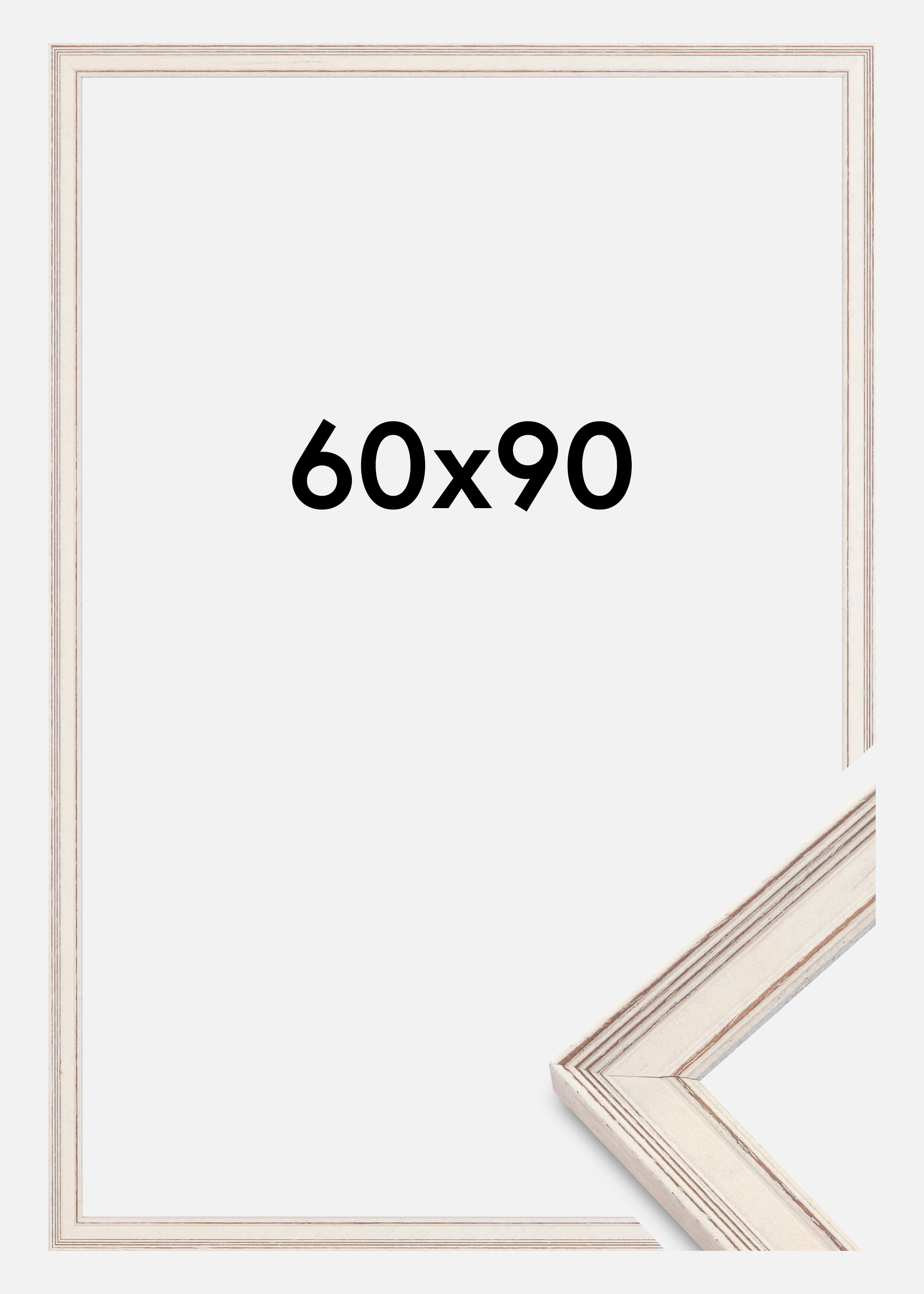 Frame Shabby Chic Acrylic glass White 60x90 cm