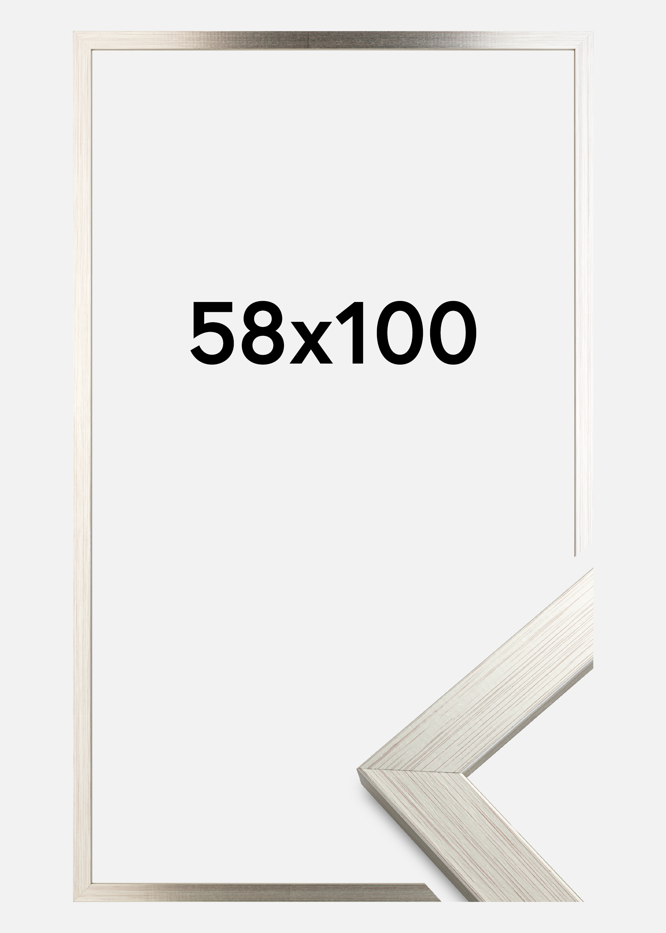 Frame Silver Wood Acrylic glass 58x100 cm