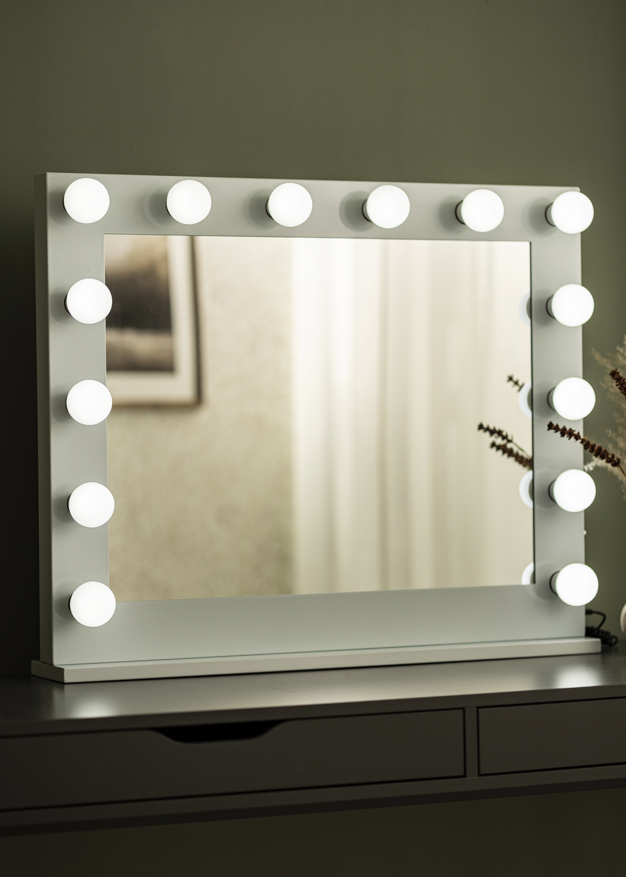 KAILA Make-up Mirror Hollywood 14 E27 White 80x65 cm
