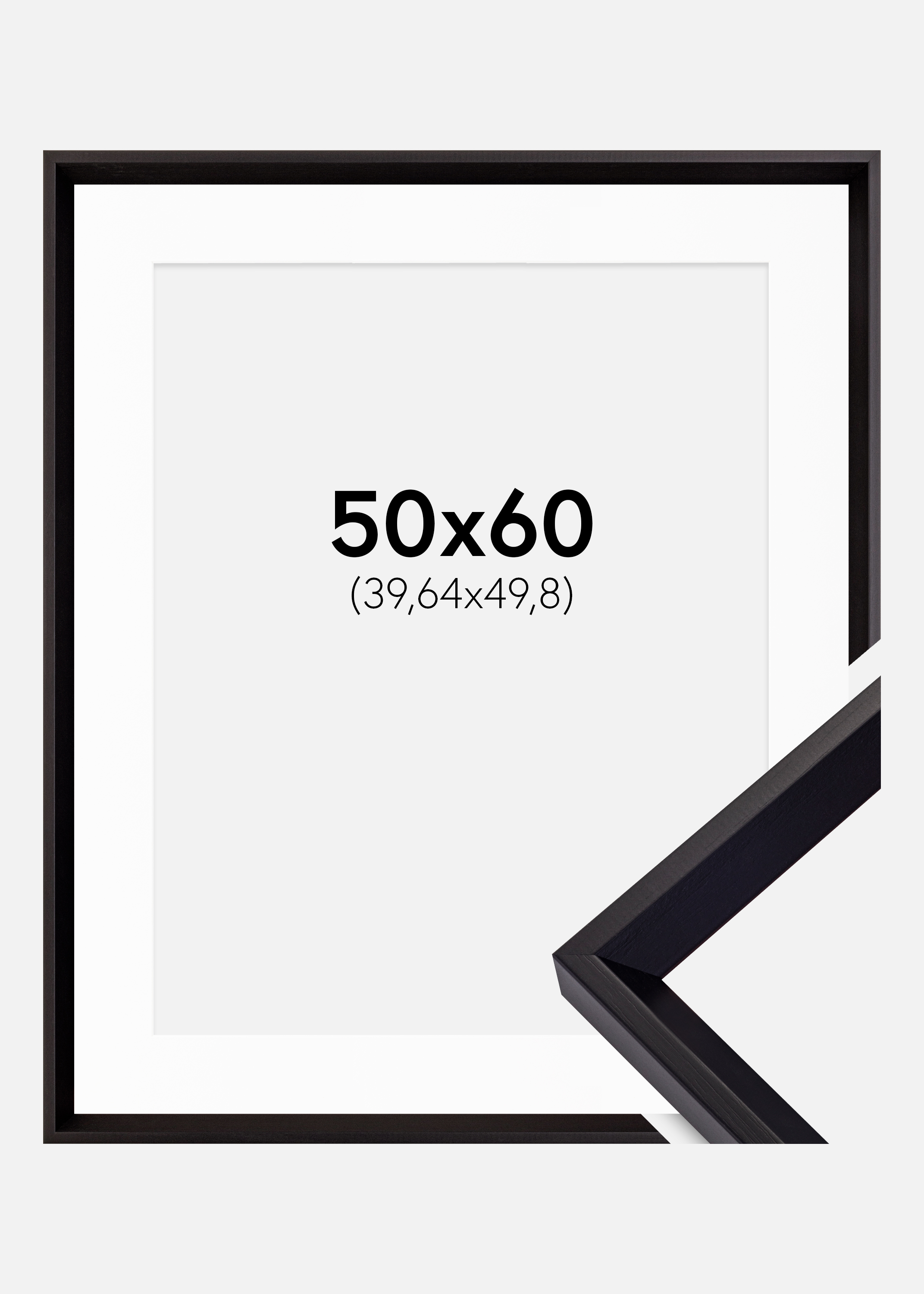 Frame Globe Black 50x60 cm - Picture Mount White 16x20 inches