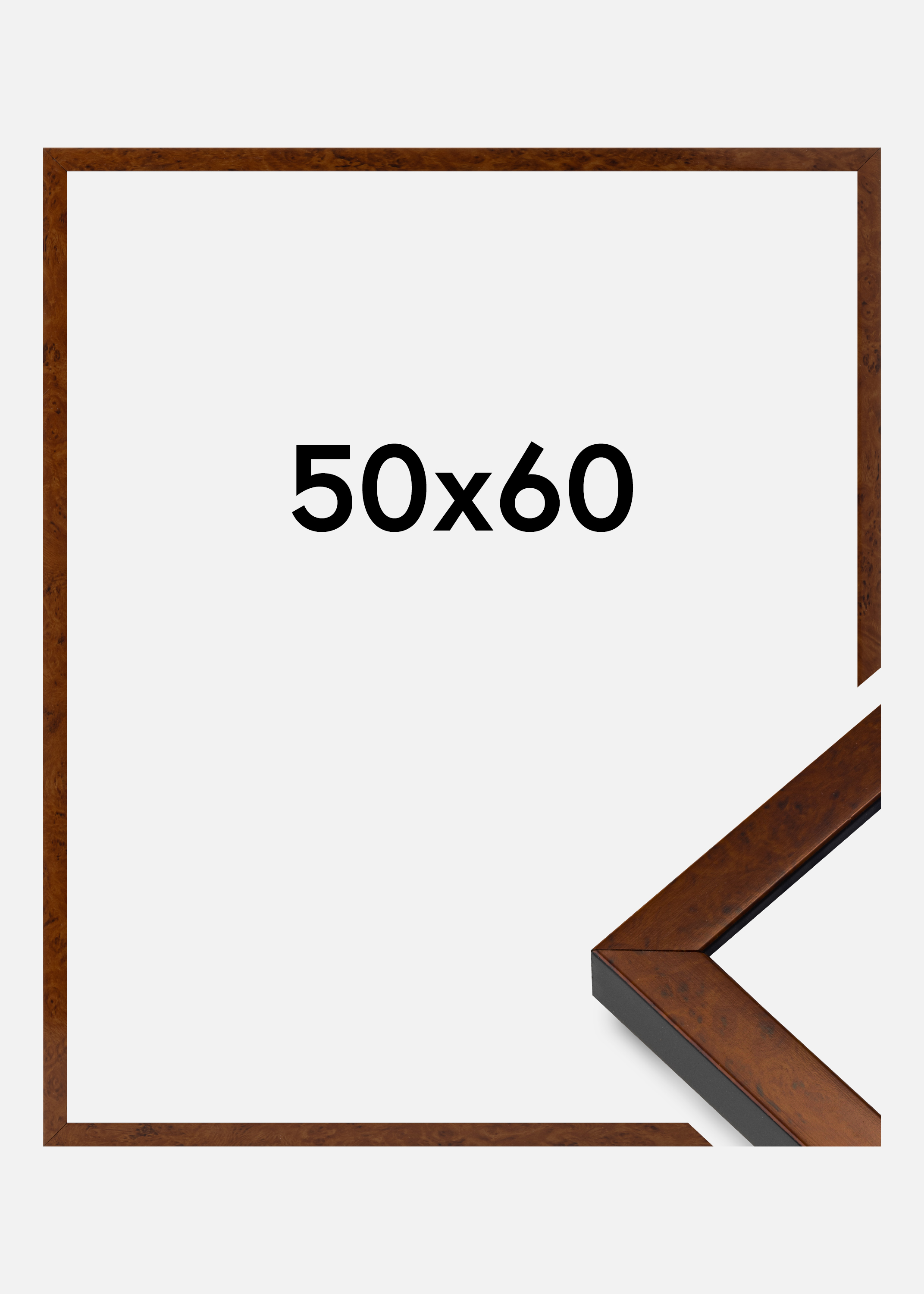 Frame Ares Acrylic Glass Burr Walnut 50x60 cm