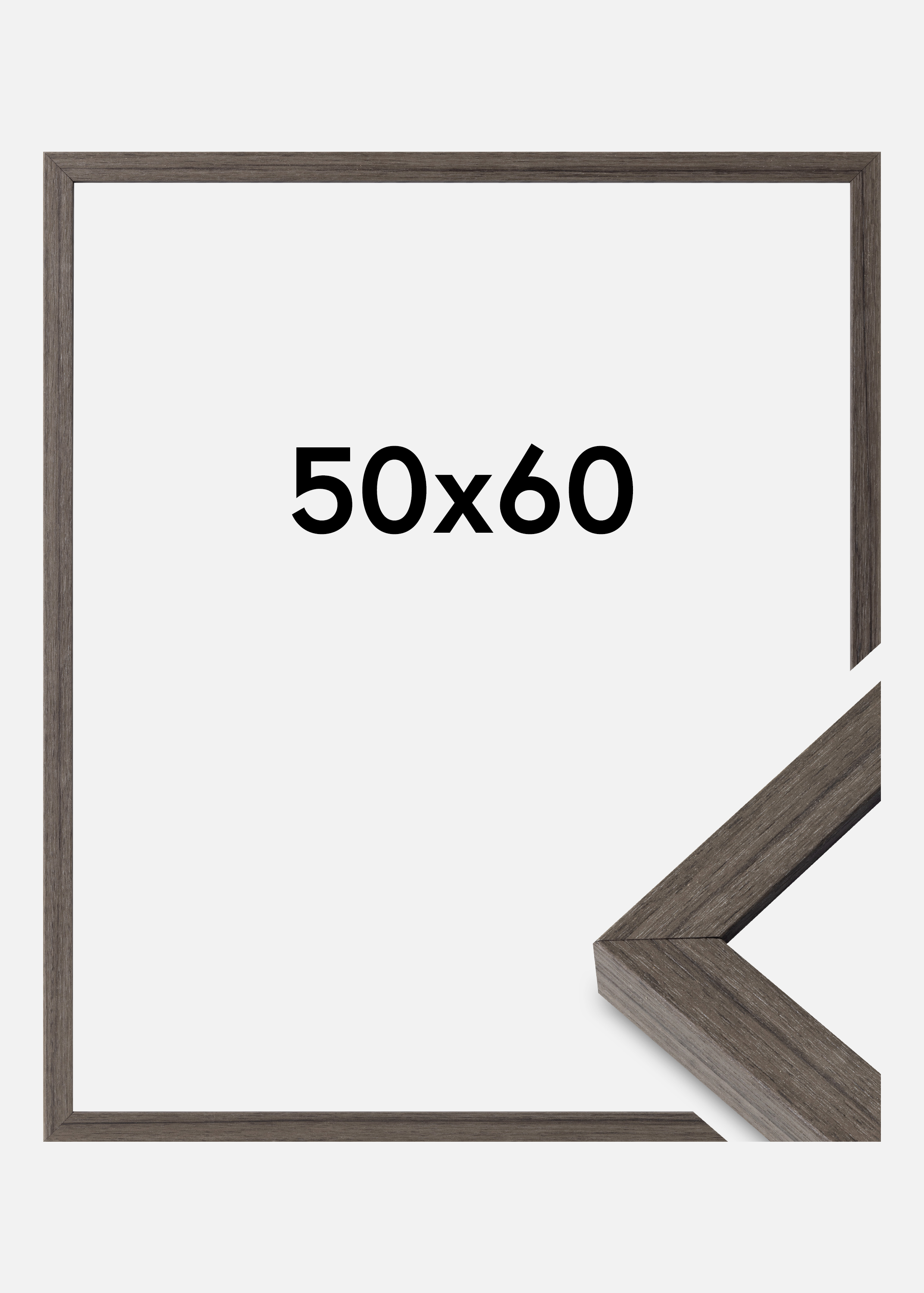 Frame Hermes Acrylic Glass Grey Oak 50x60 cm