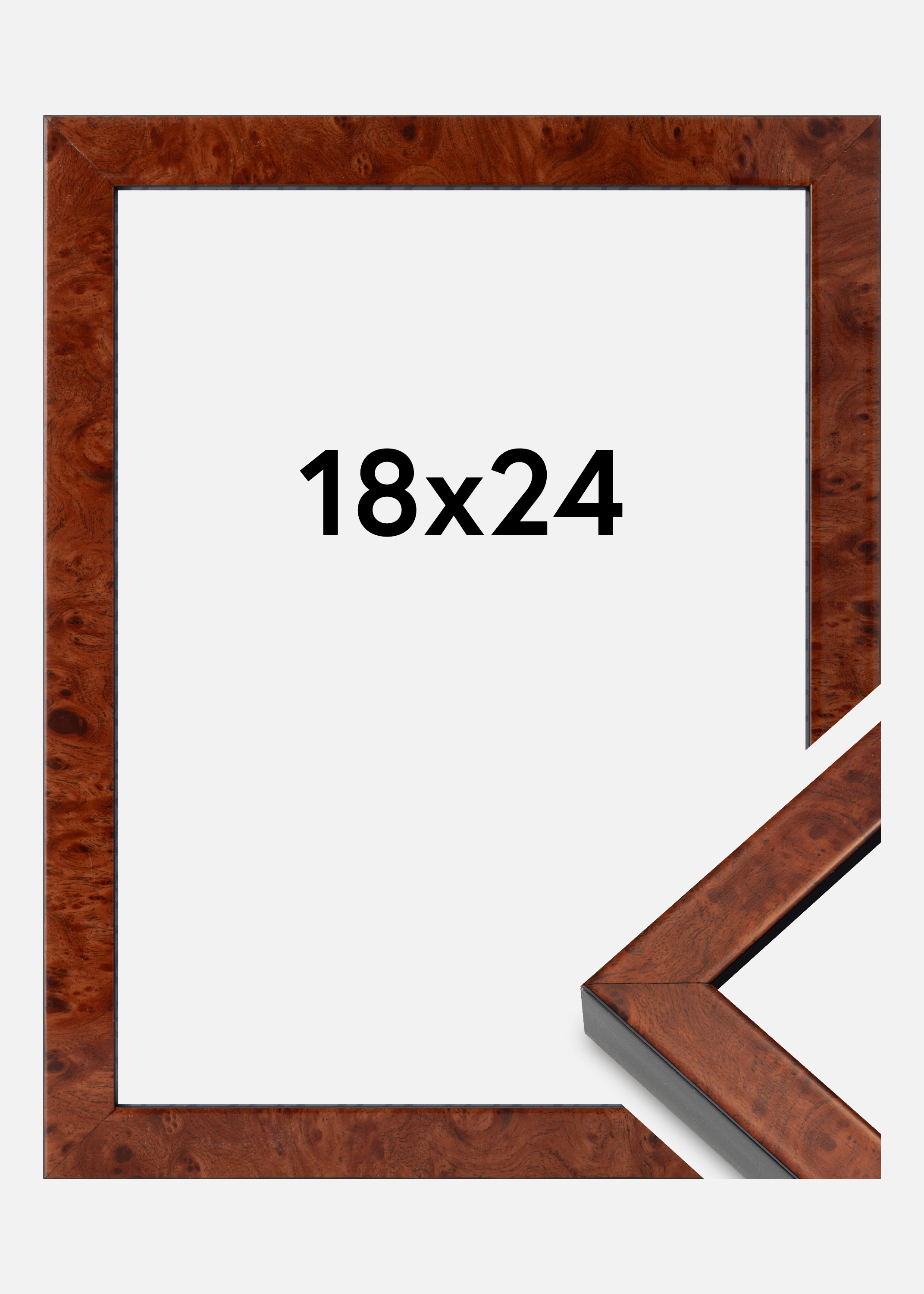 Frame Hermes Acrylic Glass Burr Walnut 18x24 cm